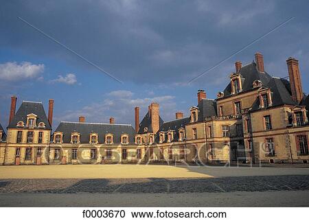 Stock Image - castle, Castle of Fontainebleau, Europe, Fontainebleau, France, French, French Ile de France. Fotosearch