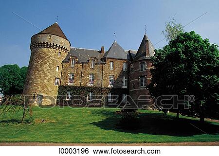 Stock Photograph - castle, Normandy, Europe, France, French, French Gace, Orne. Fotosearch