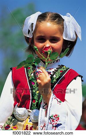 Stock Image - child, children, Bulgaria, Europe, girl, people, Roses feast. Fotosearch