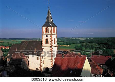 Christian architecture, church, village, belfry, Alsace, Bas Rhin, Europe View Large Photo Image Stock Photograph - Christian architecture, church, village, belfry, Alsace, Bas Rhin, Europe. Fotosearch