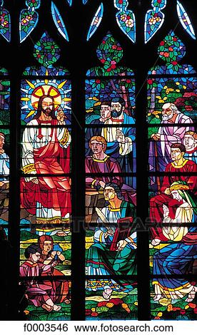 church, stained glass, Saint Etienne Church, inside, indoors, travel View Large Photo Image Stock Photograph - church, stained glass, Saint Etienne Church, inside, indoors, travel. Fotosearch