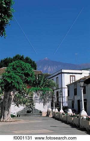 Stock Image - Colonial style, village, Canary Islands, Europe, volcano, exterior. Fotosearch