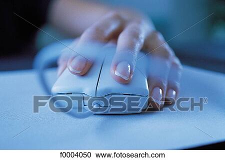 Stock Image - computing, hand, hands, computer mouse, mouse, business, thread. Fotosearch