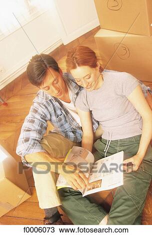 Stock Image - couple, people, men, inside, indoors. Fotosearch