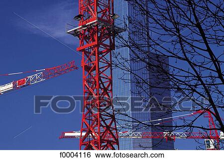 crane, red, modern building, industry, building, buildings, France View Large Photo Image Stock Photograph - crane, red, modern building, industry, building, buildings, France. Fotosearch
