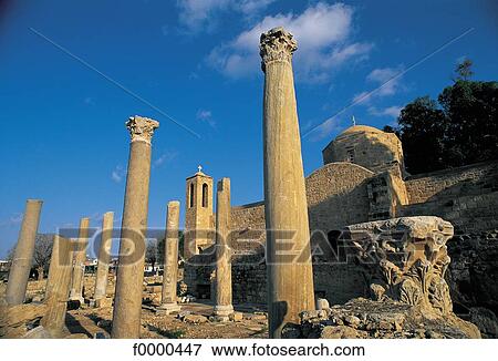 Stock Photo - Cyprus, column, ruin, vestige, pillar, Europe, antiquity. Fotosearch