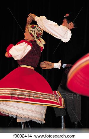 Picture - dance, dancing, couple, show, Hungary, Europe, folklore. Fotosearch
