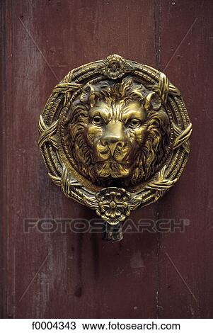 door handle, door knocker, lion, feline, gold, golden, Europe View Large Photo Image Stock Image - door handle, door knocker, lion, feline, gold, golden, Europe. Fotosearch