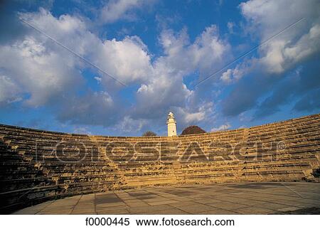 Stock Photography - Europe, amphitheatre, Cyprus, ruin, vestige, Roman Odeon, antiquity. Fotosearch