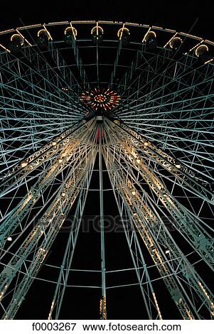 Europe, France, French, French funfair, night, big wheel, Ile de France View Large Photo Image Stock Photo - Europe, France, French, French funfair, night, big wheel, Ile de France. Fotosearch