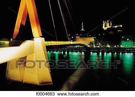 Europe, France, French, French Lyon, Rhone, Rhone Alpes, foot bridge View Large Photo Image Stock Image - Europe, France, French, French Lyon, Rhone, Rhone Alpes, foot bridge. Fotosearch