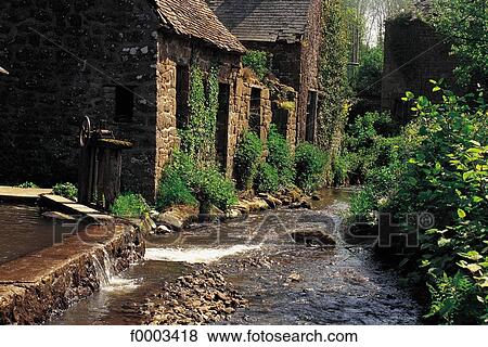 Europe, France, French, French traditional dwelling, brook, house, washing foutain View Large Photo Image Stock Photo - Europe, France, French, French traditional dwelling, brook, house, washing foutain. Fotosearch