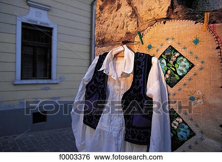 Stock Photograph - Europe, Hungary, craft, traditional costume, clothes, Pest, Szentendre. Fotosearch