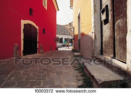 Europe, Hungary, traditional dwelling, village, lane, alley, paving stone View Large Photo Image Stock Image - Europe, Hungary, traditional dwelling, village, lane, alley, paving stone. Fotosearch