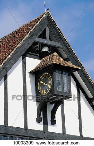 Europe, United Kingdom, England, Britain, traditional dwelling, clock, house View Large Photo Image Stock Photo - Europe, United Kingdom, England, Britain, traditional dwelling, clock, house. Fotosearch