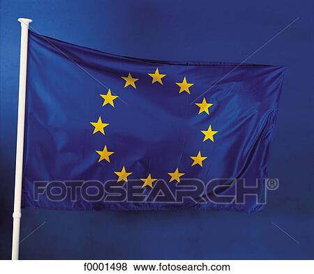 European flag, exterior, open air, European Union View Large Photo Image Stock Photo - European flag, exterior, open air, European Union. Fotosearch