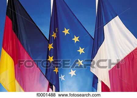 European flag, French flag, German flag, exterior, open air, European Union View Large Photo Image Stock Photo - European flag, French flag, German flag, exterior, open air, European Union. Fotosearch