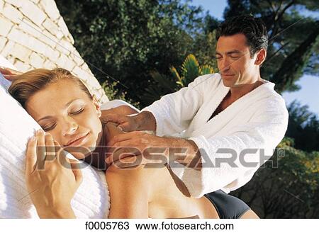 exterior, open air, back, massage, well-being, well being, serenity View Large Photo Image Stock Image - exterior, open air, back, massage, well-being, well being, serenity. Fotosearch