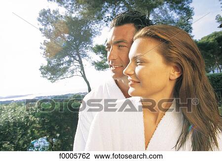 exterior, open air, men, robe, couple View Large Photo Image Stock Image - exterior, open air, men, robe, couple. Fotosearch