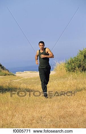 Stock Image - exterior, open air, men, sport, sports. Fotosearch