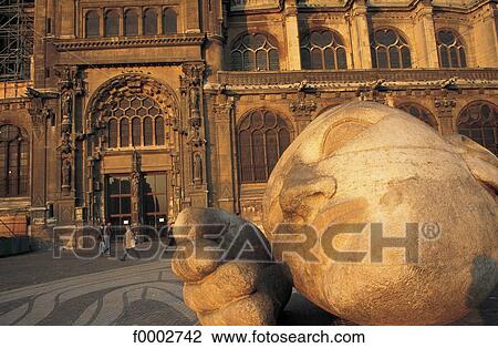 Stock Image - face, statue, France, French, French Europe, Saint Eustache Church, Ile de France. Fotosearch