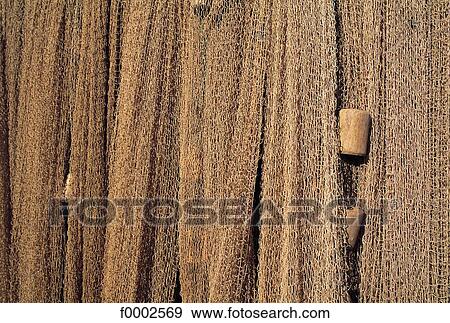 Stock Photo - fishing net, brown, exterior, open air, background, backgrounds. Fotosearch