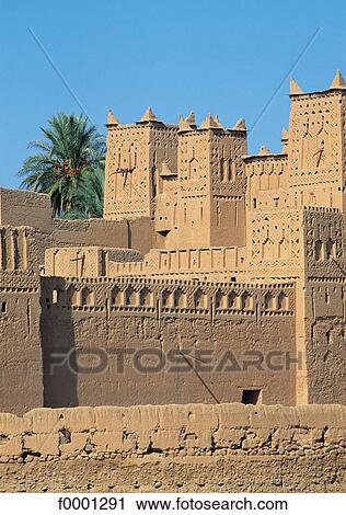 Stock Image - fortress, citadel, Morocco, Northern Africa, kasbah, Kasbah of Amerhidil. Fotosearch