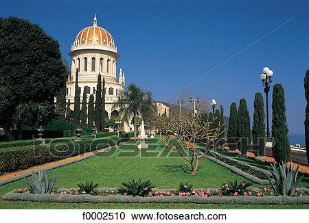 garden, Israel, Middle East, Bahai Temple, exterior, open air View Large Photo Image Stock Image - garden, Israel, Middle East, Bahai Temple, exterior, open air. Fotosearch