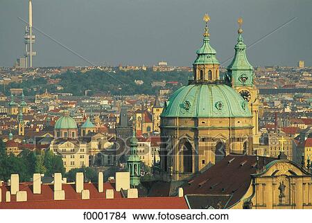 Picture - general view, dome, cupola, Czech Republic, Europe, Prague. Fotosearch
