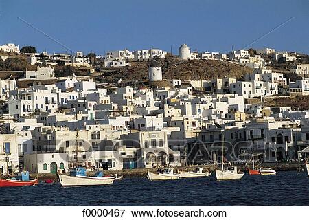 general view, Greece, Europe, Cyclades, Mikonos, exterior View Large Photo Image Stock Photo - general view, Greece, Europe, Cyclades, Mikonos, exterior. Fotosearch