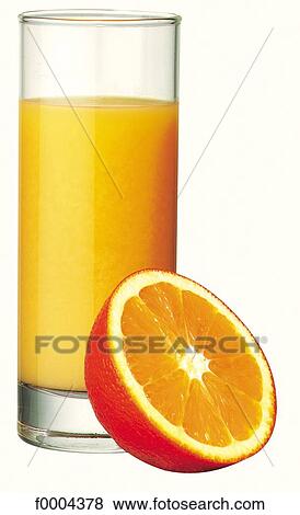 Stock Photo - glass, aliment, aliment, fruit, pip fruit, citrus fruit, orange juice. Fotosearch