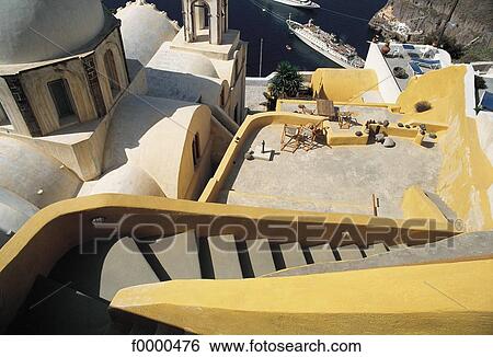 Greece, Europe, Cyclades, Santorini, Thera, Thira View Large Photo Image Stock Photograph - Greece, Europe, Cyclades, Santorini, Thera, Thira. Fotosearch