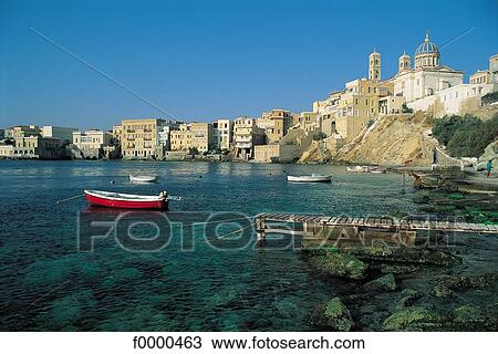Stock Image - Greece, Europe, sea, Cyclades, Aegeus, Syros. Fotosearch