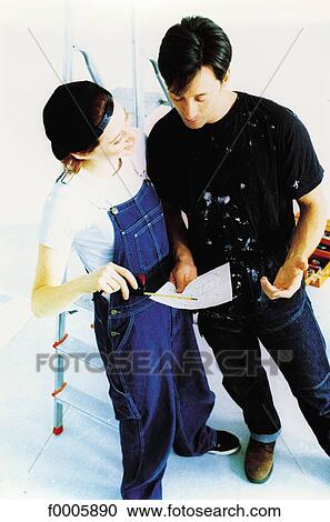 Stock Image - inside, indoors, people, men, woman. Fotosearch