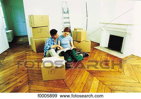 Stock Photo - inside, indoors, people, men, woman. Fotosearch