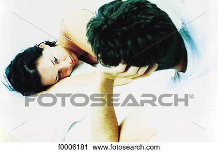 Stock Image - inside, indoors, people, woman, women, dark hair. Fotosearch