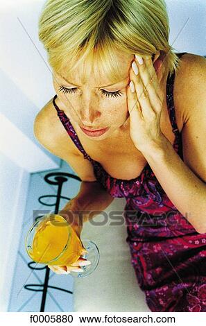 Stock Image - inside, indoors, woman, women, people, blond hair. Fotosearch