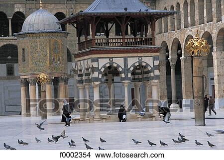 Islam, Syria, Middle East, mosque, Islamic architecture, Damascus, Umayyad Mosque View Large Photo Image Picture - Islam, Syria, Middle East, mosque, Islamic architecture, Damascus, Umayyad Mosque. Fotosearch