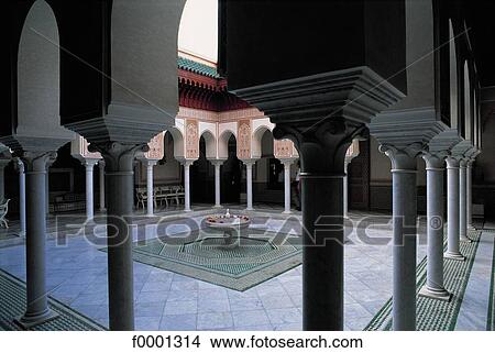 Picture - islamic art, pond, Morocco, Northern Africa, La Mamounia Hotel, Marrakesh, hotel. Fotosearch