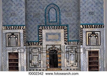 Stock Image - islamic art, Syria, Middle East, door, mosaic, tile, Alep. Fotosearch