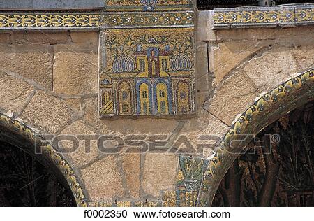 Stock Image - islamic art, Syria, Middle East, mosque, architecture detail, architectural detail, arch. Fotosearch