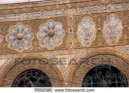 Stock Photography - islamic art, Syria, Middle East, mosaic, architecture detail, architectural detail, sculpture. Fotosearch