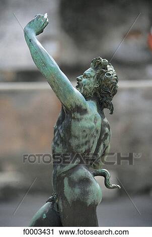 Stock Image - Italy, sculpture, statue, Campania, Europe, faun, Pompeii. Fotosearch