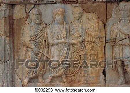 Stock Image - low relief, antiquity, Antic art, Libya, Northern Africa, archeological site, archaeological site. Fotosearch