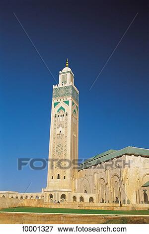 minaret, Islam, Morocco, Northern Africa, Casablanca, Hassan II Mosque, mosque View Large Photo Image Stock Photo - minaret, Islam, Morocco, Northern Africa, Casablanca, Hassan II Mosque, mosque. Fotosearch