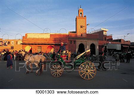 Morocco, Northern Africa, barouche, harnessing, Marrakesh, Jemaa El Fna Square, square View Large Photo Image Stock Image - Morocco, Northern Africa, barouche, harnessing, Marrakesh, Jemaa El Fna Square, square. Fotosearch