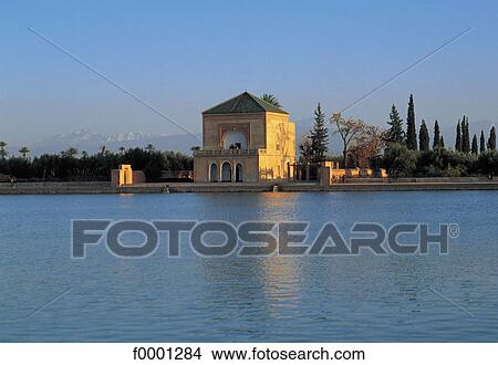 Picture - Morocco, Northern Africa, monument, Marrakesh, Menara, exterior. Fotosearch