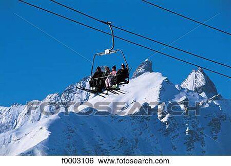 mountain, mountains, snow, chair lift, sport, sports, leisure View Large Photo Image Stock Photograph - mountain, mountains, snow, chair lift, sport, sports, leisure. Fotosearch