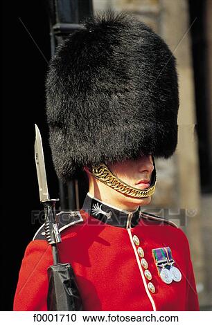 Stock Image - national guard, discipline, uniform, headdress, United Kingdom, England, Britain. Fotosearch