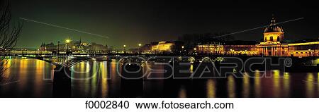 Stock Image - night, general view, France, French, French Europe, Ile de France, Paris. Fotosearch